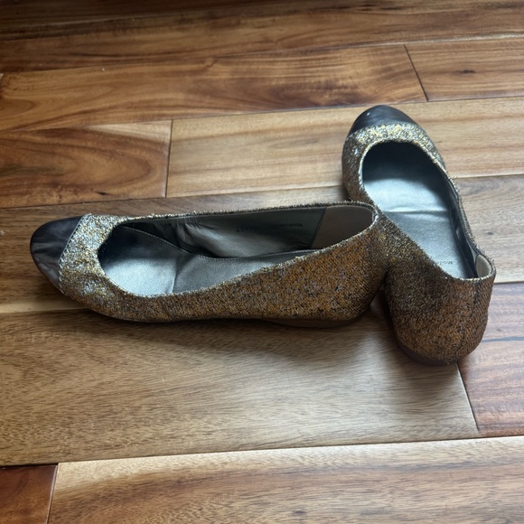 J. Crew Made in Italy Silver and Gold Jacquard Ballet Flats - Picture 4 of 5